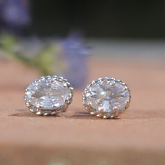 Darpan – AD Zircon Silver Stud Earrings