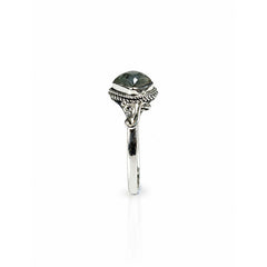 925 Silver Ring Labradorite Square Shape Cabochon Cut Bezel Setting