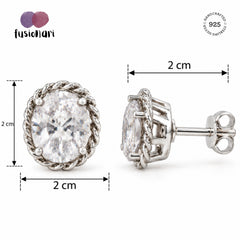 Darpan – AD Zircon Silver Stud Earrings