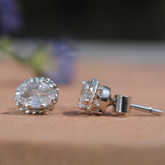 Darpan – AD Zircon Silver Stud Earrings