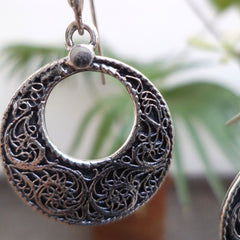 Vritti Silver Hoop Earrings (Large)