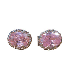 Darpan – Pink AD Silver Stud Earrings