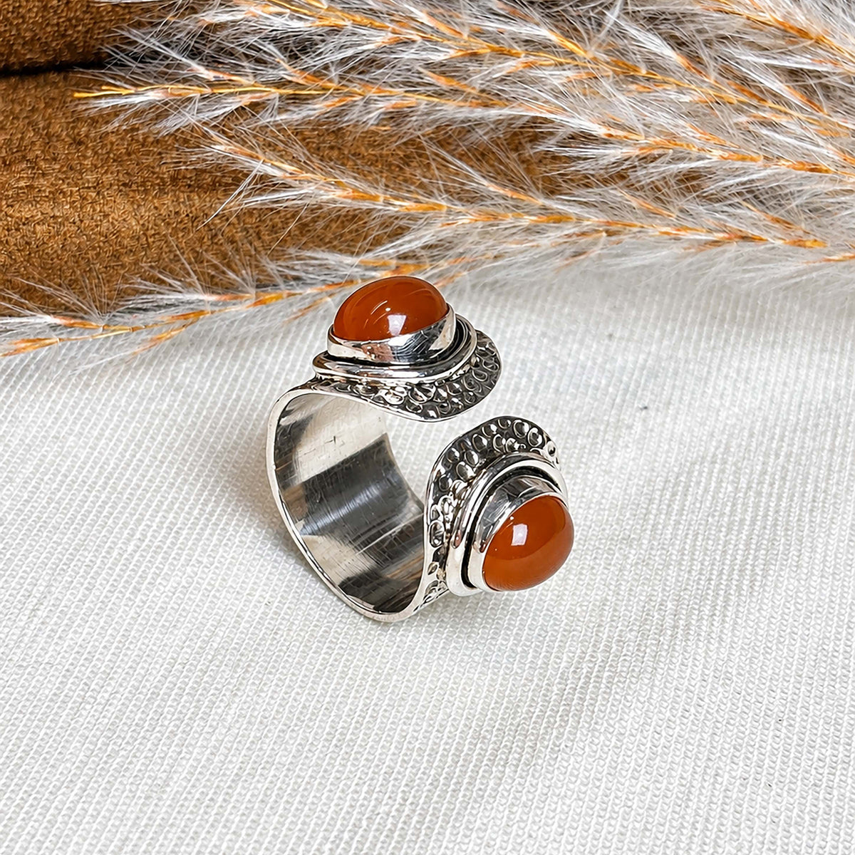 Sangam - Carnelian Silver Ring