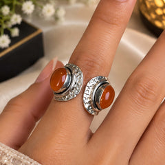 Sangam - Carnelian Silver Ring