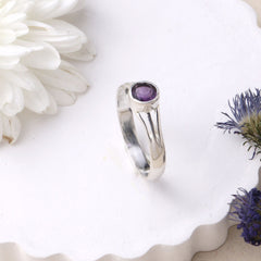 Aaroh – Amethyst Silver Ring