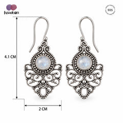 Vallari – Moonstone Filigree Drop Earrings