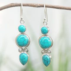Amrapali Turquoise Silver Drop Earrings