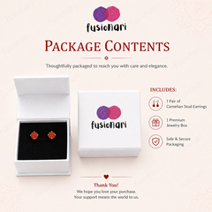 925 Silver Carnelian Stud Earrings  for women