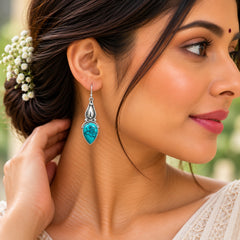 Matsya Turquoise Silver Earrings