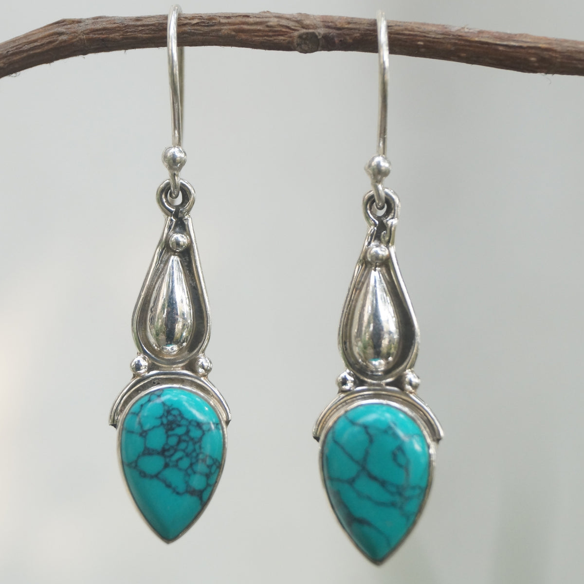 Matsya Turquoise Silver Earrings