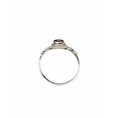 925 Silver Ring Garnet Oval Shape Faceted Cut Bezel Setting