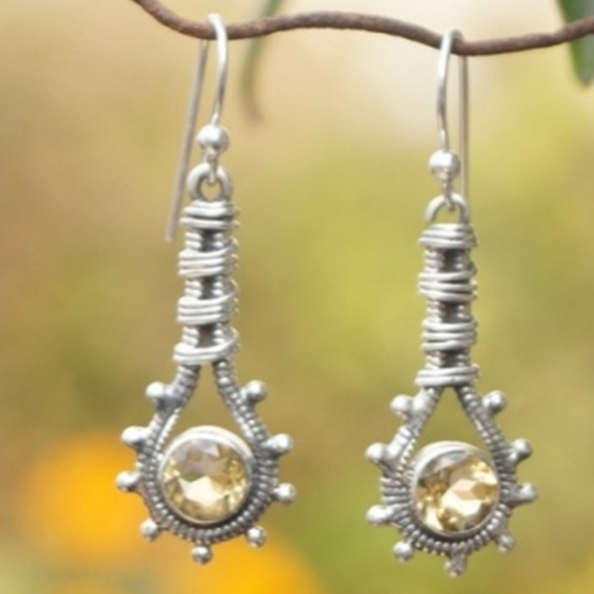 Citrine Silver Earrings