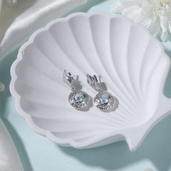 Shankh – Blue Topaz Drop Earrings