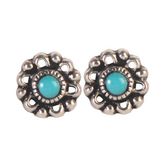 Mogra – Turquoise Silver Stud Earrings