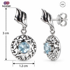 Shankh – Blue Topaz Drop Earrings
