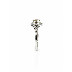 925 Silver Ring Citrine Oval Shape Faceted Cut Bezel Setting