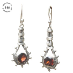 Garnet Silver Earrings