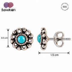 Mogra – Turquoise Silver Stud Earrings