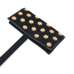 Handmade Jewelry Roll Organizer, Black Soft Suede Fabric with Copper Badla Thread Embroidery