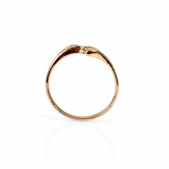 925 Sterling Silver Rose Gold Plated Ring, Handmade Lightweight Curved Notch Design, High Polish Finish, 2.5 Micron Vermeil Plating