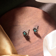Mogra – Turquoise Silver Stud Earrings