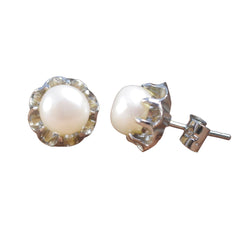 Nirjhar – Pearl Silver Stud Earrings
