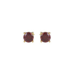 Dana – Garnet Gold-Plated Silver Stud Earrings