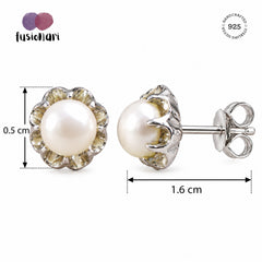 Nirjhar – Pearl Silver Stud Earrings