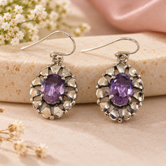 Dalika Amethyst Silver Earrings