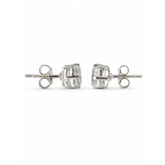 925 Sterling Silver Moonstone Square Stud Earrings White Gemstone Jewelry