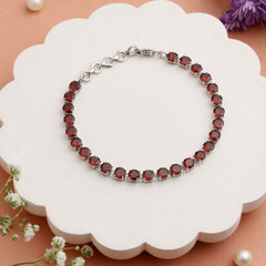 Tamra – Garnet Link Bracelet