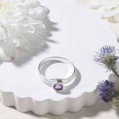 Aaroh – Amethyst Silver Ring