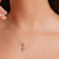 925 Sterling Silver Minimal Cross Pendant Classic Plus Symbol Design