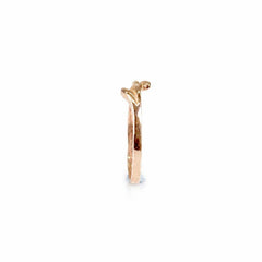 925 Sterling Silver Rose Gold Plated Ring, Handmade Lightweight Curved Notch Design, High Polish Finish, 2.5 Micron Vermeil Plating