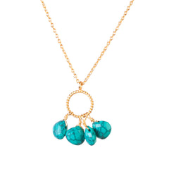 925 Sterling Silver Gold Plated Turquoise Pendant Necklace for Women | Gemstone Jewelry | Boho Fashion Gift