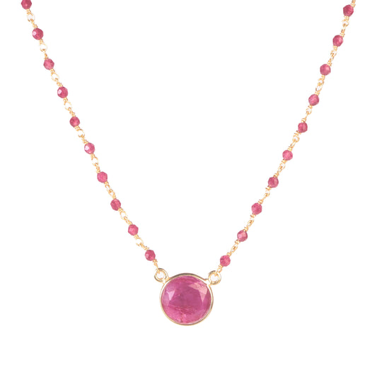 925 Sterling Silver Ruby Pendant Necklace with 18" Chain for Women | Gemstone Jewelry | Wedding Gift for Her
