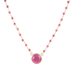 925 Sterling Silver Ruby Pendant Necklace with 18" Chain for Women | Gemstone Jewelry | Wedding Gift for Her