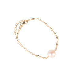 925 Sterling Silver Gold Plated Pearl Bracelet for Women Gold Plated Pearl Bracelet Elegant Jewelry Gift for Her
