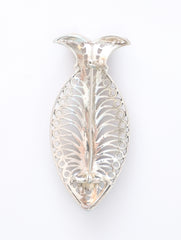 925 Sterling Silver Fish Design Leaf Brooch Pin for Women GIrls