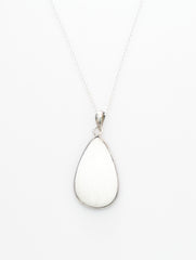925 Sterling Silver Handmade Scolecite Gemstone Teardrop Pendant for Women and Girls