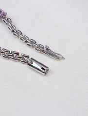 925 Sterling Silver Amethyst Bracelet with AD Zircon Accents For Women & Girls
