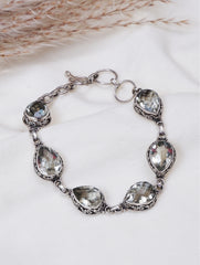 925 Sterling Silver Green Amethyst Gemstone Bracelet for Women & Girls
