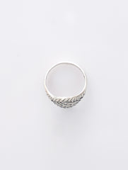 925 Sterling Silver Leaf Pattern Ring for Women Handmade Decorative Silver Jewelry