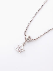 925 Sterling Silver Bead Chain With Flower Pendant Bracelet for Women and Girls