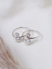925 Sterling Silver Pearl Gemstone Toe Ring for Women Spiral Open Design Adjustable Toe Jewelry
