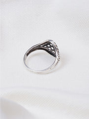 925 Sterling Silver Leaf Pattern Ring for Women Handmade Decorative Silver Jewelry