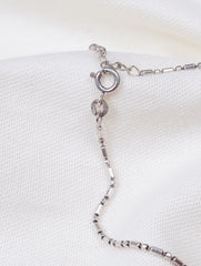 925 Sterling Silver Bead Chain With Cross Pendant Bracelet for Women and Girls