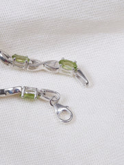 925 Sterling Silver Peridot Gemstone Tennis Bracelet for Women & Girls