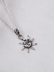 925 Sterling Silver Handmade Sun Face Pendant for Women and Girls
