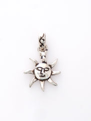 925 Sterling Silver Handmade Sun Face Pendant for Women and Girls